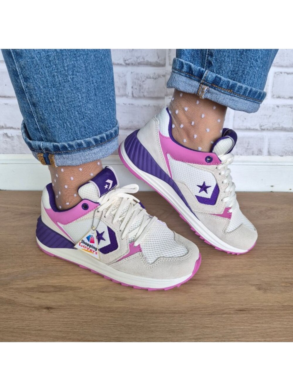 ⭐Converse Wave Trainer OX Vintage Low Sz 10.5 Women's Shoes Beige Purple A13463C
